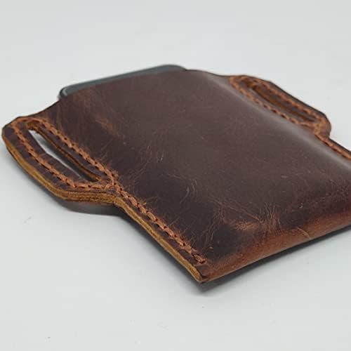 Чанта-кобур от естествена кожа за Motorola Moto E5 Плюс Калъф за вашия телефон ръчна изработка от естествена кожа, Изработен по поръчка Кожен Калъф-чанта за носене със стр?