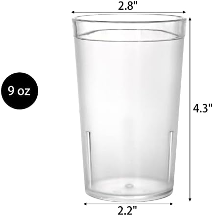 Elsjoy 18 Опаковки Акрилни Чаши по 9 Грама, Прозрачни Пластмасови Чаши, Нечупливи Чаши, за Многократна употреба