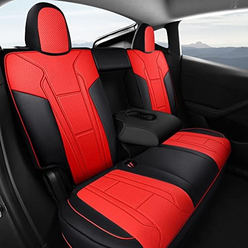 Калъфи за автомобилни седалки FREESOO за Tesla Model Y От Водоустойчива кожа Напа, Пълен Комплект Защитни покривала за автомобилни Седалки, Индивидуална засаждане 2020 2021 2022 2