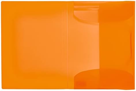 HERMA 19656 Папка за портфолио A4, Бистра, неоново-оранжев цвят, Комплект от 3 броя, Издръжлива пластмаса, Моющийся, Сверхпрочный, Папка Органайзер с Вътрешни клапи и еласт