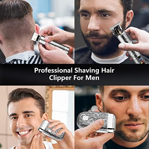 Soonsell за Подстригване на коса с Т-образно острие за семейството + Комплект за Подстригване самобръсначка от фолио, Мъжки Професионални Безжични Фризьорски салон Ма?