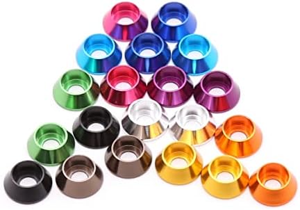 Шайби за чашечных глави от алуминиева сплав в различни цветове M2 M2.5 M3 M4 (Вътрешен диаметър: M4, количество бр: