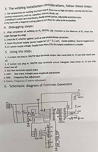 Ferwooh Комплект генератор на сигнали точна функция XR2206 Честотен Модул Синусоидална Триъгълни Квадратен Изход Регулируема 1 Hz-1 Mhz DC 9-12 В