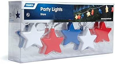Празничен лампа Camco 42656 Patriotic Star, Червено, Бяло и Синьо