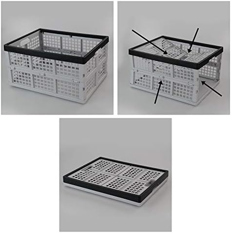 Jekiyo 34-Литрови Сгъваеми Кутии за съхранение, Сгъваем Пластмасов контейнер, Комплект от 1