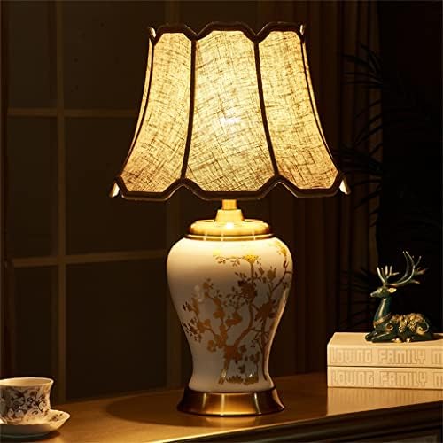 ZHAOLEI Ретро Платинена Керамична Настолна Лампа, Нощна лампа за Спални, Led Декоративна Лампа, нощна светлина с бутон на
