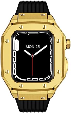 JDIME за Apple Watch Band Series 44 мм, дамски часовник от сплав, калъф, каишка 45 мм 42 мм, Метална Рамка, Модификация,