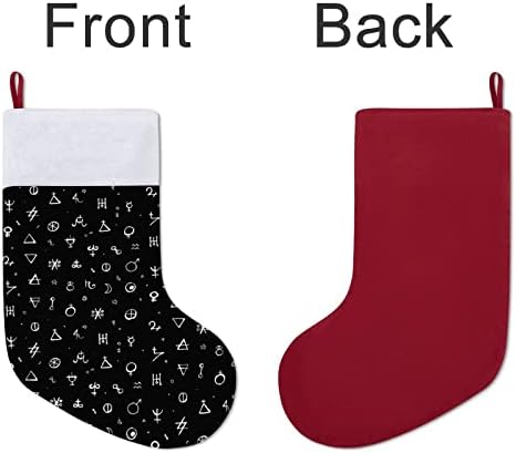Оккультный Готически Символ, Червени Коледни Празници Чорапи, Украса за Дома, Коледна Елха, Висящи Чорапи за Камината