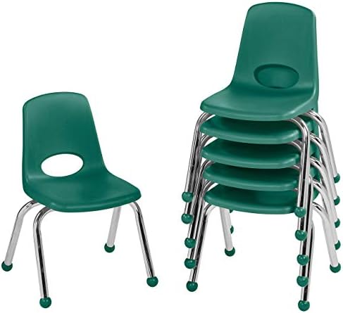 Factory Direct Partners 10359-GN 12-инчов училищен стол, сгъване на седалката за ученици с хромирани стоманени