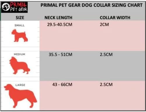 Нашийник за кучета Primal Пет Gear, Отразяваща яка, Сверхпрочный Найлон, Удобна неопреновая подплата, 10 Цвята и 3 Размера за малки, Средни, Големи и особено Големи кучета