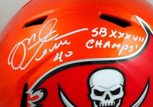 Майк Олстотт Подписа каска TB Buccaneers F/S Flash Speed с каска SB Champs-BAWHologram - Каски NFL с автограф