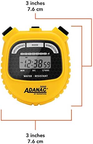 Дигитален спортен Часовник MARATHON Adanac 3000 с много по-Голям дисплей и бутони, Водоустойчива - Жълт