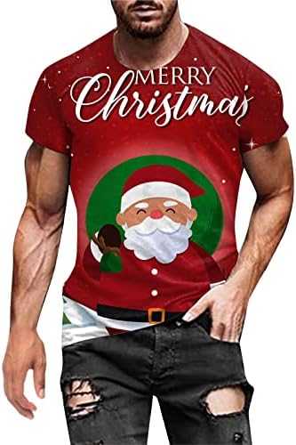 Мъжки тениски WOCACHI, Коледни Блузи с къси ръкави под формата на Войник на Дядо Коледа, Забавни Коледни графични вечерни