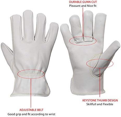 Ръкавици ESTALON за тежки индустриални произведения от телешка кожа от 1 до 12 двойки, от S до XL