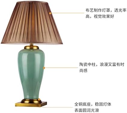 ZJHYXYH Настолна лампа Керамични Романтична Топло Сватбена Стая Домашна Нощна лампа в Европейски Стил, за да Спални (Цвят: сив, размер: 48x78 см)