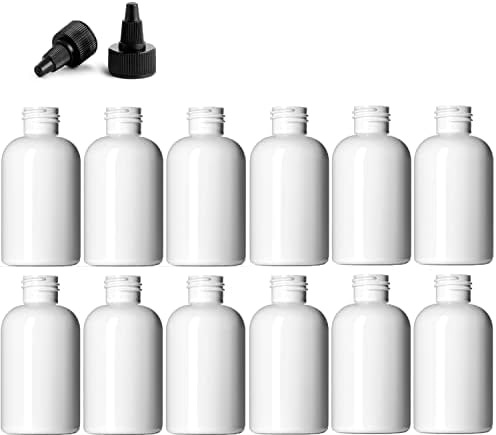 Кръгли бутилки Boston по 2 унции празни от PET пластмаса за еднократна употреба, които не съдържат BPA, с черни