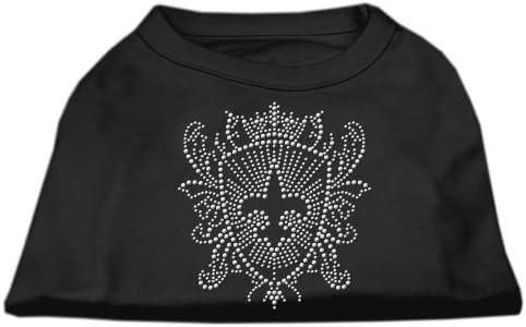 Тениска за кучета с кристали Fleur De Lis Shield, Black XS (8)