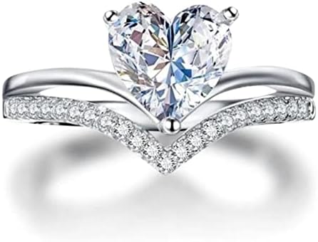 Женски пръстен, гривна, пръстен Моята прекрасна дъщеря, голям пръстен с кристали във формата на любов, диамантен