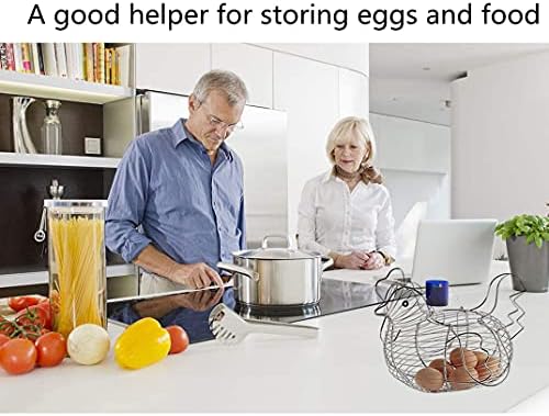Титуляр Кошница за Яйцата, Aebor, Метален Жично Рафтове За Съхранение в Кухнята в пилето, Кошница за яйца с дръжка,