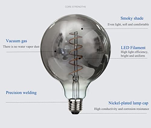 G125 Реколта лампа с нажежаема жичка Едисон, E26 4 W, Топло Бяла Антични Гъвкава Спирала Led лампа с нажежаема Жичка