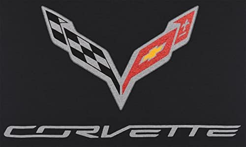 Мъжки t-shirt Chevy Corvette C7 с дълъг ръкав JH DESIGN GROUP Черен на цвят с Логото Отпред, Отзад и на ръкавите