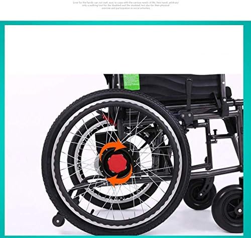 NEOCHY Модерна Преносима Инвалидна количка 250 W С Двоен Двигател 360 Градуса Управление Джойстик, Ръчно Електрическо Сгъване Моторни Сила за Инвалидни Колички с Двойно