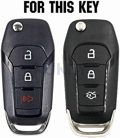 XUKEY 3 Бутона Силикон Флип Калъф за ключове на Ford F-150 И F-250, F-350 Explorer Ranger Fiesta, Mondeo Eco Sport Дистанционно Ключодържател