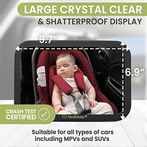 Детско автомобилно огледало KeaBabies и преносим поставка за смяна на пелени - Детско огледало за детска седалка, с изглед