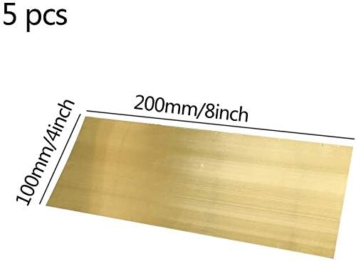 Месинг лист NIANXINN Месинг Тънък Метален Лист, Тънки Метали за експерименти със собствените си ръце, Лист 100 мм x 200 мм/4x8 инча, Дебелина: 2.5 мм/0,1 инча, лист от чиста Мед и 5