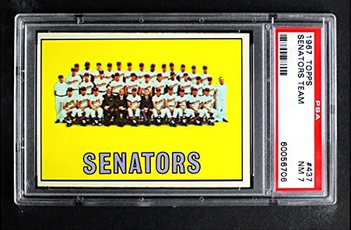 1967 Topps 437 Екип сенатори Вашингтон Сенатърс (Бейзболна картичка) PSA PSA 7.00 Сенатори