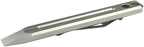 Голяма тежкотоварни титановая железен лост за отстраняване на нокти EDC многофункционален ключодържател с покет скоба (сребрист)