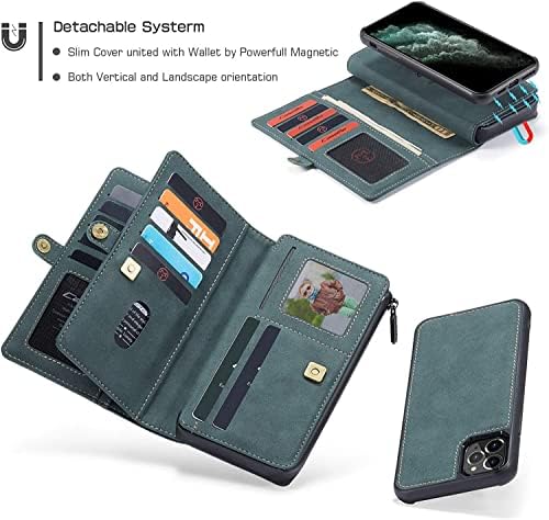 Чанта-портфейл Wtukmo, съвместим с iPhone 12Pro Max (6,7 инча), свалящ-портфейла от магнитна кожа, 2 в 1 с панти капак и държач