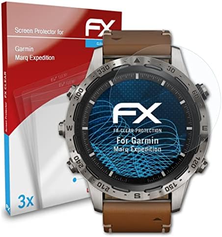Защитно фолио atFoliX, съвместима със защитно фолио Garmin Marq Expedition Screen Protector, Сверхчистая защитно фолио FX (3X)
