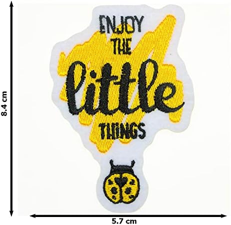 JPT - Enjoy The Little Things Жълта Калинка Мини-Апликация във формата на Сърце, на Бродирани желязо/Sew-на ивици,