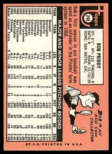 1969 Topps 248 Боб Придди Чикаго Уайт Сокс (Бейзболна картичка), БИВШ+ Уайт Сокс