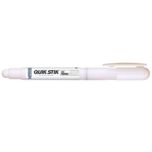 Маркер за нанасяне на прахови бои Markal 61126 Quik Stik Универсален, Мини, Бяла (опаковка от 12 броя)