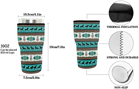 Snilety Ацтекский Етнически Tribal Дизайн, 3 Опаковки, Чаши за Кафе Напитки, Изолатор, за Многократна употреба Ръкави-за топли