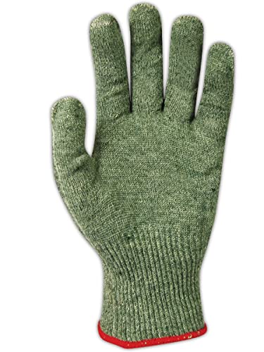 Лека Безпроблемна Ръкавица на машина, плетене на MAGID AX150 CutMaster Aramax XT, Работна, Размер 7, Жълто-зелен (Един Килограм)