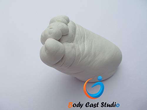 Комплект за 3D отливка на новороденото ръчно | Идея за подарък | само за новородени и деца на възраст до 3 години | Отпечатък на ръка | Студио леене на тялото (Цвят метал