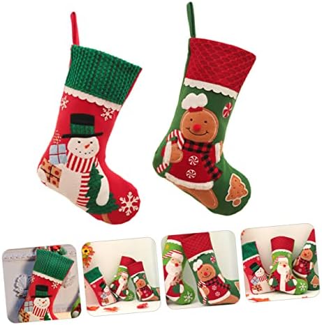 Abaodam 2 бр. Коледни Украси, Подаръци Пакети за Дядо Коледа, Декор за Дядо Коледа, малка Чанта за Чорапи, Коледни Чорапи, Чанта