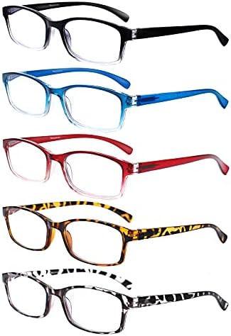 NORPERWIS Компютърни Очила За Четене 5 Опаковки Синя Светлина Блокер Очила Анти UV/Напрежение на очите/Отблясъци