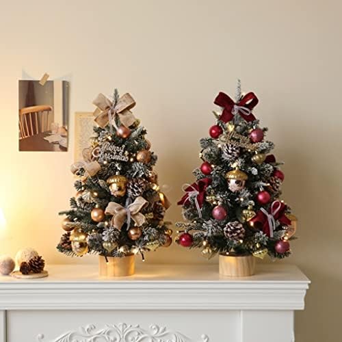 Коледна Изкуствена Мини-Коледна елха INDYAH с предварителна подсветка, Изкуствена Коледна Елха с Борови Шишками, Подходящи