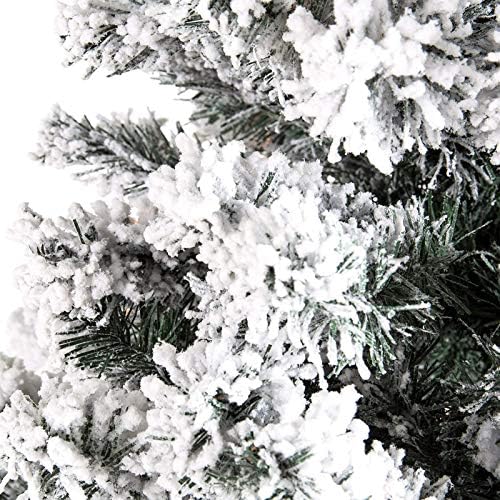 Коледно Дърво TOPYL 4 фута Премиум-клас, Покрита Снежинками, Неосвещенная Коледно Дърво на панти с Метална стойка,