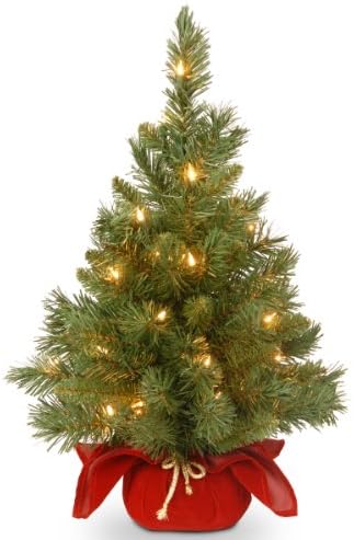 Изкуствена мини-Коледна елха Tree National Company с предварителна осветление - 2 крака и Изкуствена Коледна Гирлянда
