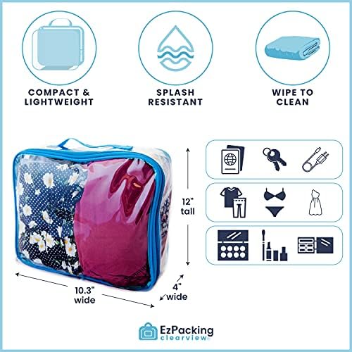 Средно прозрачен опаковъчен куб за пътуване / прозрачен органайзер за дрехи за куфар