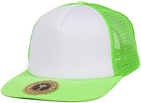 Регулируеми шапки за шофьори на камиони TopHeadwear - Неоново Зелено /Бял