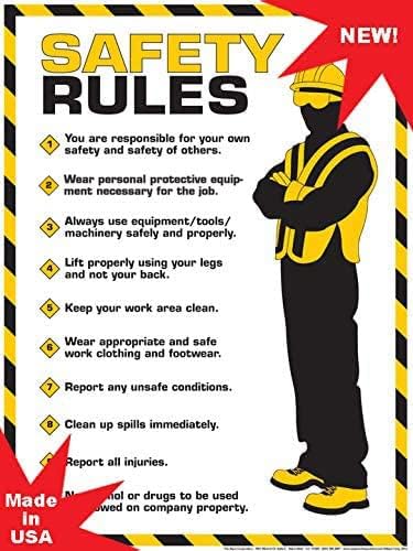 Плакат с правилата за безопасност на работното място корпорация Algra 18 X 24