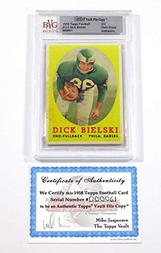 1958 Копие на файла Topps Каса Dick Bielski #111 Philadelphia Eagles BVG 2/2 - Футболни карта