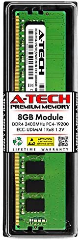 A-Tech Подмяна на 8 GB Kingston KSM24ES8/8ME - DDR4 2400 Mhz PC4-19200 ECC, Без буфериране UDIMM 1Rx8 1.2 V - Single Server RAM Memory Stick (KSM24ES8/8ME-ATC)