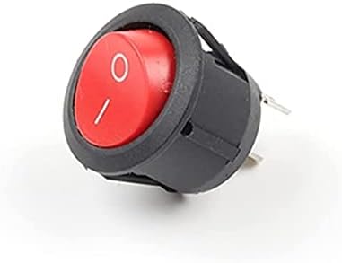 Перекидной преминете WKqifeil 5/10 бр., малки кръгли перекидные ключове с диаметър 23 мм, 2/3 контакт, 2/3 разпоредби, 6A/250VAC, 10A/125VAC, бутон превключвател с подсветка (Цвят: черве